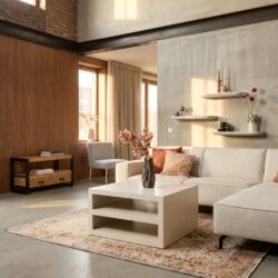 Salontafel Brussel Sand, mangohout, sand finish, modern design