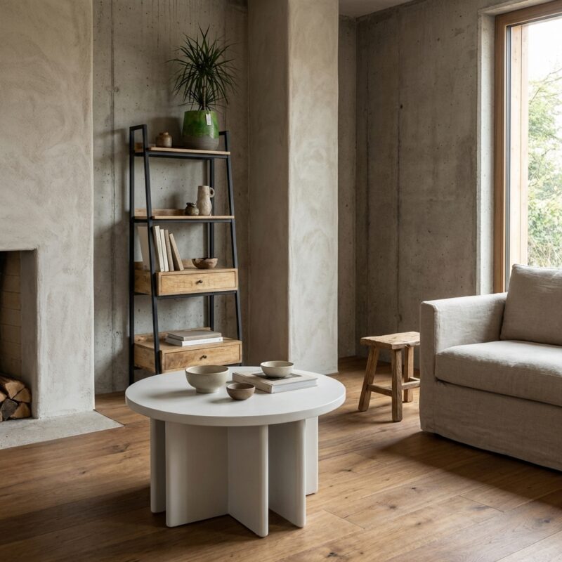 Jade salontafel off-white 60 cm breed mango hout