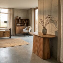 Ovale tafel Salvator 140cm van Livingfurn in bruin mangohout