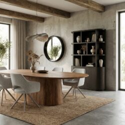 Ovale eettafel Salvator 300cm in bruin mangohout van Livingfurn