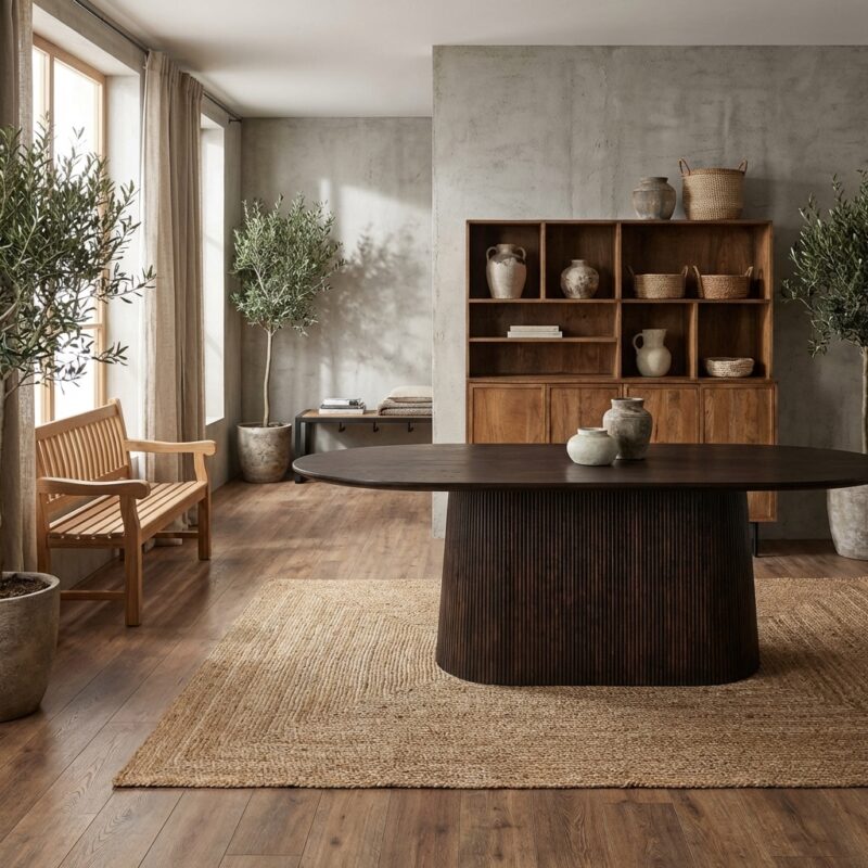 Salvator eettafel, ovaal, bruin, mangohout, Livingfurn