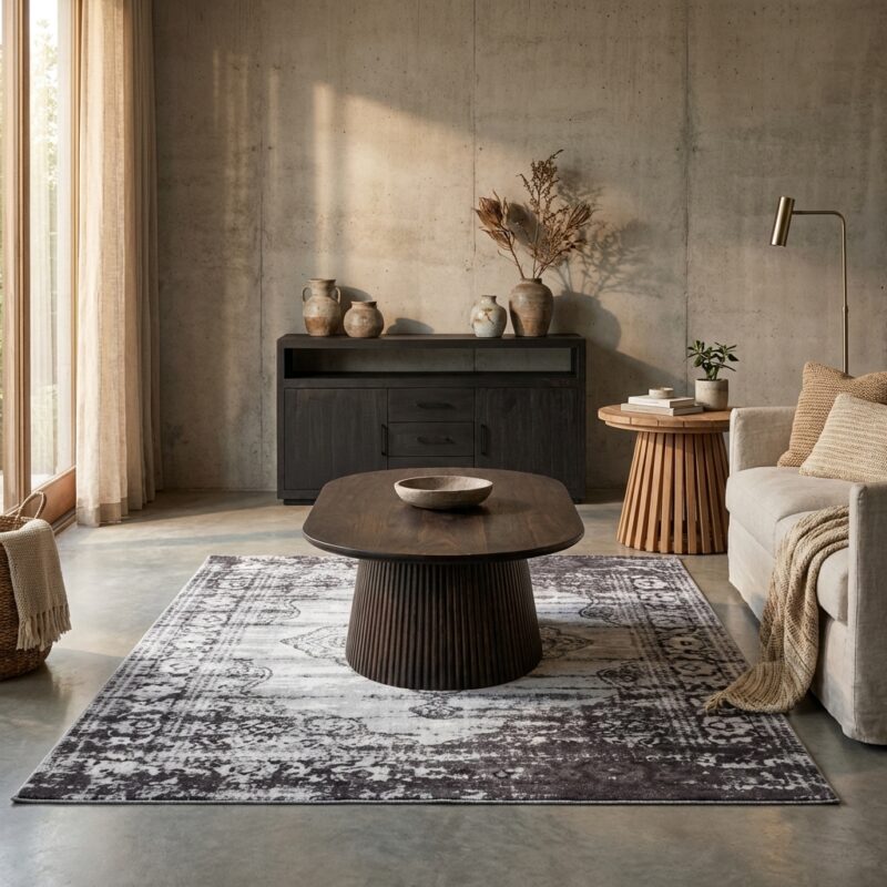 Salvator ovale salontafel in bruin mangohout met afgelakte afwerking