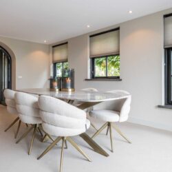 Eettafel Bottega Blush beige danish oval detail spinpoot