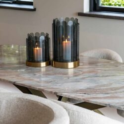 Eettafel Bottega Blush beige danish oval 220