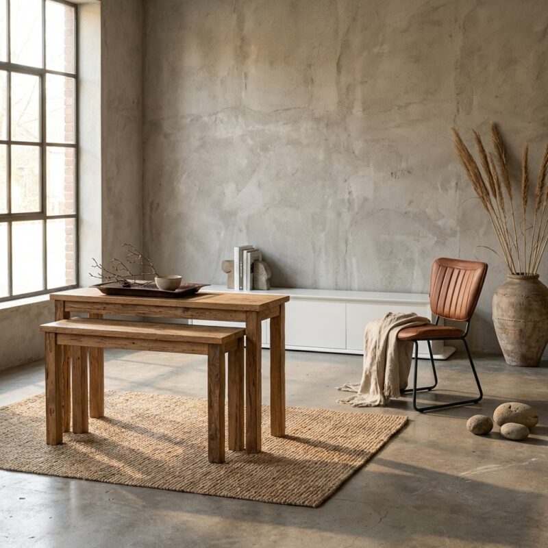 Sidetable Bridge Set van 2 tafels uit teakhout voor woonkamer