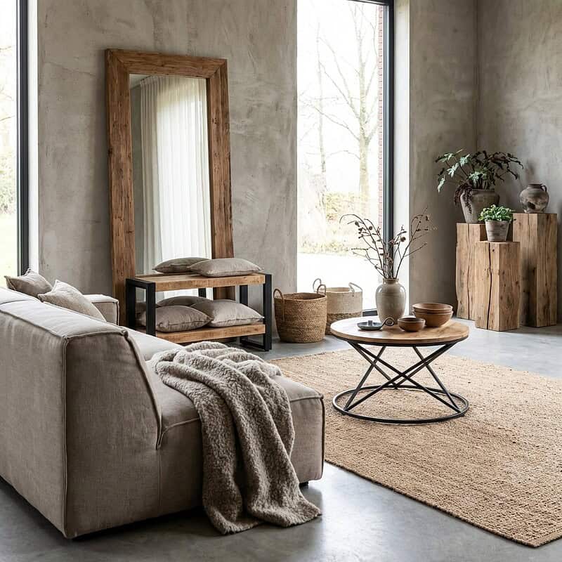 Rechthoekige spiegel van gerecycled teakhout, 140 cm hoog, 70 cm breed