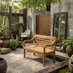 Tuinbank Stations Naturel teakhout Livingfurn