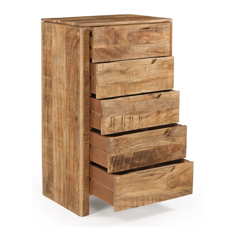 Textuur van de ladekast Sophie, mango hout