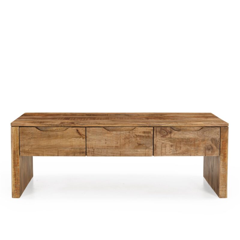 Salontafel Sophie 130, lades, houtkleur, mango hout