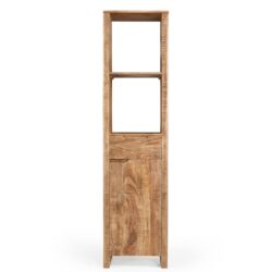 Detail van de houten boekenkast Sophie 55, mangohouten nerf