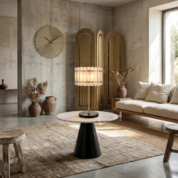 Tafellamp Felina in brons, zwart, handgemaakt, bronzen frame