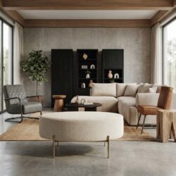 Tenna opbergkast 80 cm, landelijk modern, zwart, gemonteerd