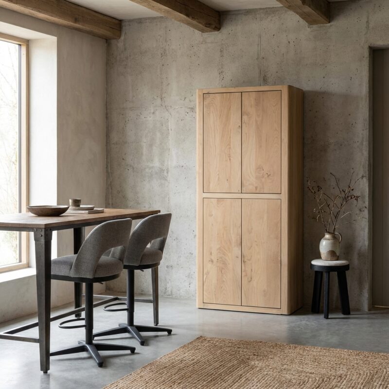 Tenna opbergkast naturel, landelijk modern stijl, 80 cm breed