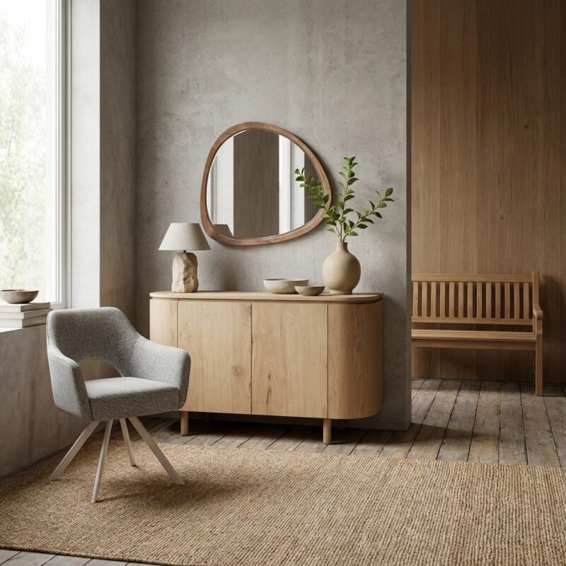 Tobago 115cm eikenhout fineer dressoir in natuurlijk hout