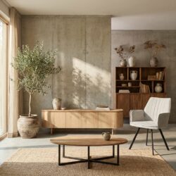 Tobago 210cm kast in natuurlijk eikenhout fineer met afgeronde vormen en strakke lijnen