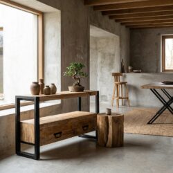 Tv-meubel Britt met laden 120 in hout en staal, stijlvol en functioneel