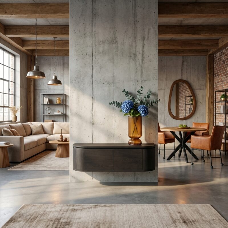 Tv-meubel Excellent Black, zwevend design, mangohout, stijlvol