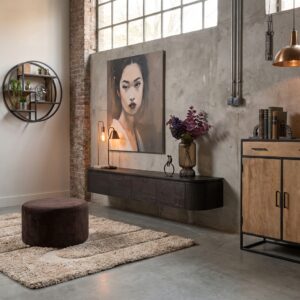 Stijlvol tv-meubel Excellent Black met zwevend ontwerp en mangohout