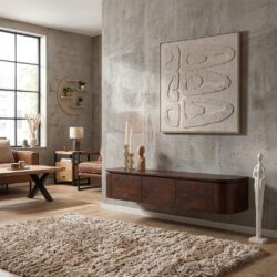 Tv-meubel Excellent Brown, mangohout, stijlvol, zwevend ontwerp