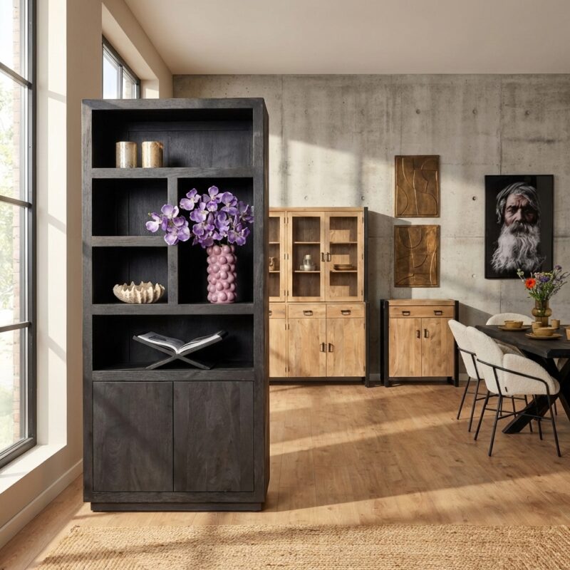 Vakkenkast Brussel Black | 90 cm