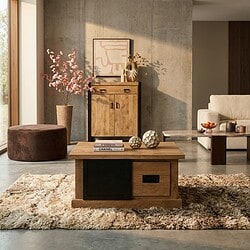 Vierkante Salontafel Noa Naturel Mangohout 80 cm