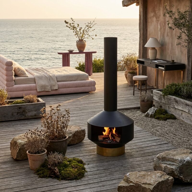 Vuurkorf Quinn black, handgemaakt, brandwerend en corrosiebestendig