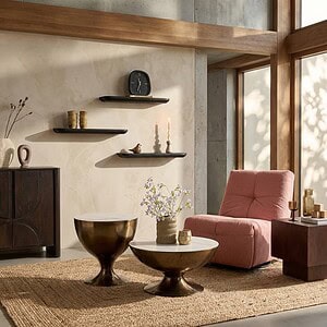 Gusta wandplank black, set van 3, moderne woondecoratie