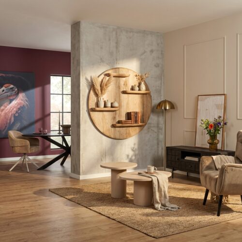 Wandrek Lena, 75 cm, licht mango, ronde vorm, moderne stijl