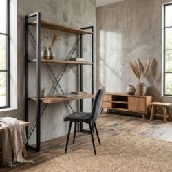 Wandtafel Bureau Britt houten planken zwarte frame