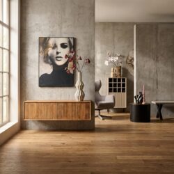 Zwevend tv-meubel Madison Naturel, 120 cm, mangohout, stijlvol