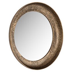 Elegante ronde wandspiegel met antieke, verweerde afwerking, perfect voor een vintage of industrieel interieur. Gemaakt van duurzaam materiaal, ideaal voor woonkamer of slaapkamer.