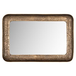 Grote wandspiegel met goudkleurig metalen frame, perfect voor moderne interieurdecoratie en het toevoegen van elegantie aan elke kamer.