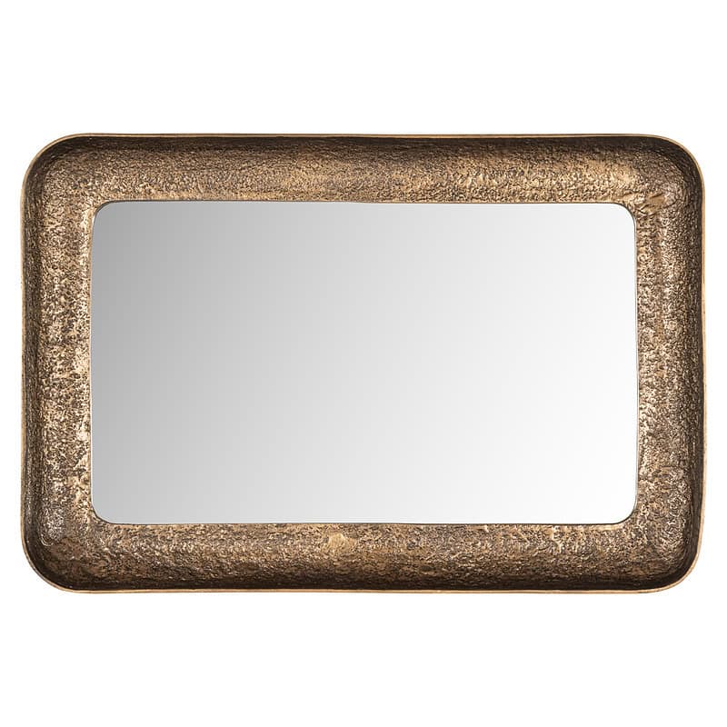 Grote wandspiegel met goudkleurig metalen frame, perfect voor moderne interieurdecoratie en het toevoegen van elegantie aan elke kamer.