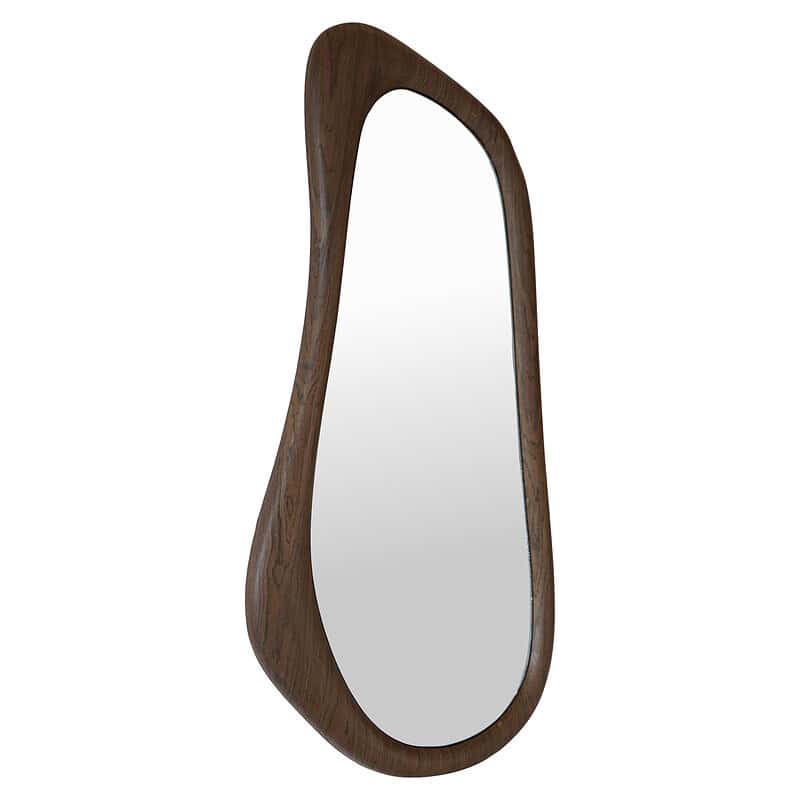Elegant houten spiegel Briar in bruin afwerking, perfect voor moderne en natuurlijke interieurstijlen. Handgemaakt met hoogwaardige materialen voor een stijlvolle uitstraling.