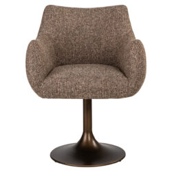 Eetkamerstoel in een interieur setting met een brown tweed bekleding
