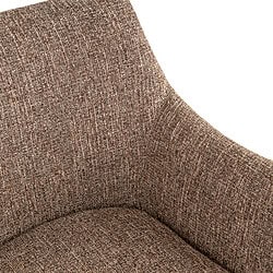 Detail van de Aldo eetkamerstoel met bruine tweed bekleding en draaifunctie, perfect voor een stijlvolle en comfortabele eetkamer.