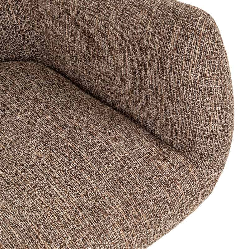 Comfortabele Aldo eetkamerstoel in bruin tweed met draaifunctie, perfect voor een stijlvolle en gezellige eethoek. Gemaakt van duurzame materialen voor langdurig gebruik.