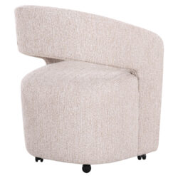 Eetkamerstoel Vixen natural linear beige in modern interieur aan eettafel