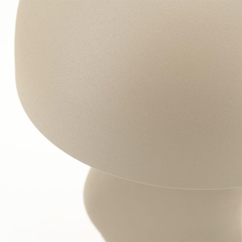 Aizu designlamp taupe van dichtbij met zichtbare ijzeren textuur