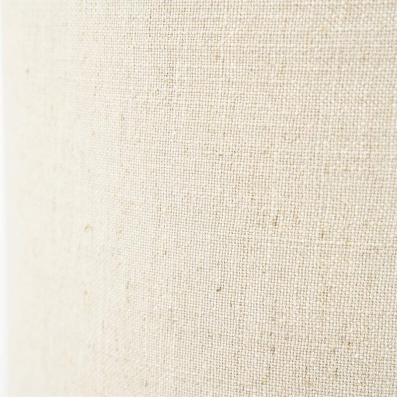 Amara Large lamp zijaanzicht met travertijn basis en linnen kap