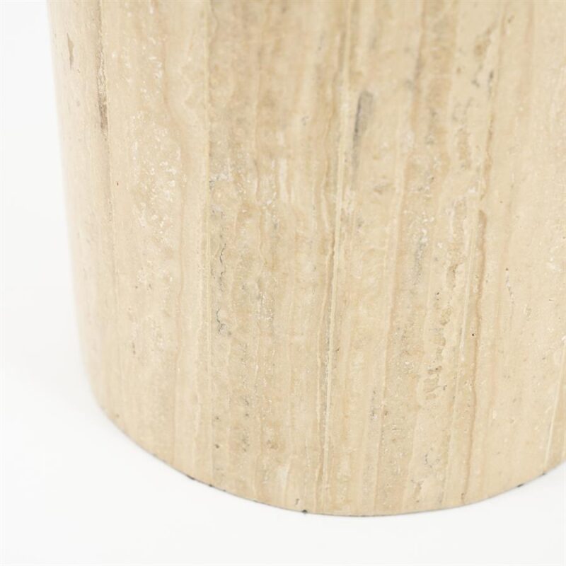 Textuur close-up travertijn en linnen Amara Large designlamp natuurlijk