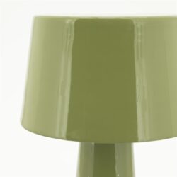 Close-up van de geglazuurde groene textuur van de Alvo hanglamp