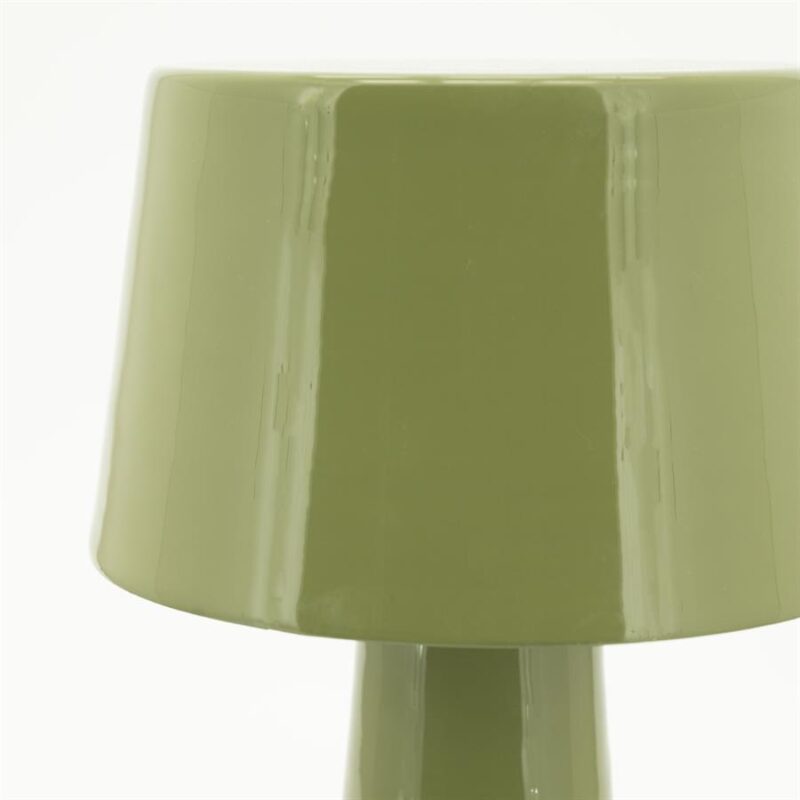 Close-up van de geglazuurde groene textuur van de Alvo hanglamp