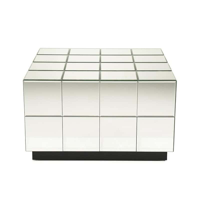 Moderner weißer Spiegelschrank mit 16 Fächern, perfekt für Stauraum und Dekoration in jedem Wohn- oder Schlafzimmer. Schlichtes Design und praktische Aufteilung für einen stilvollen Look.