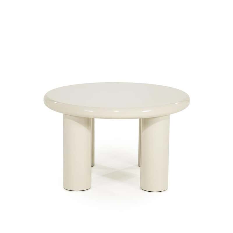 Moderner, runder weißer Esstisch von Mokana mit einzigartigem Design und stabilen Beinen, perfekt für einen stilvollen Essbereich oder das Wohnzimmer.