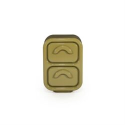 Zijkant van groene MDF kast Gubby small met glanzende lak