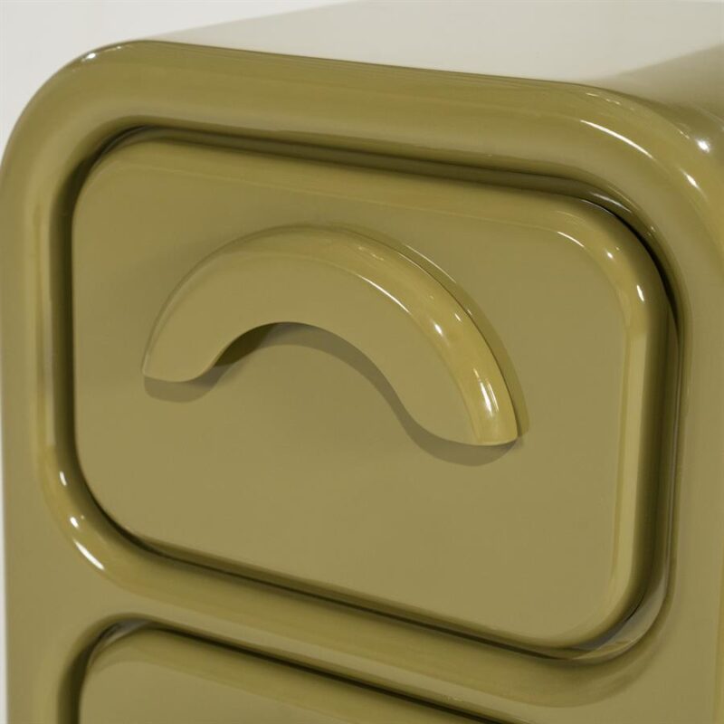 Close-up van de textuur en groene kleur van kast Gubby small