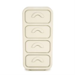 Detailopname high gloss afwerking beige cabinet Gubby large MDF materiaal