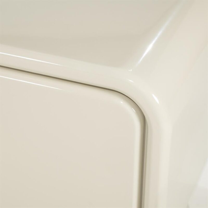 Bovenaanzicht TV kast Gubby beige hoogglans met gladde MDF oppervlakte