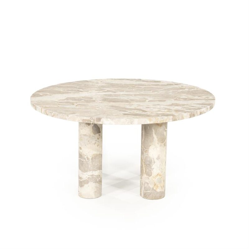 Detail van het beige marmer blad van salontafel Marmo met natuurlijke nerven